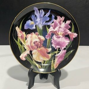 Danbury Mint from The Flower Gardens of Count Bernadotte Plates Iris